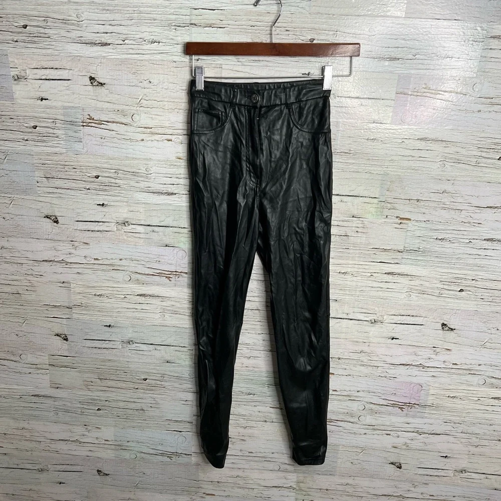 Aritzia wilfred free faux black leather pants size 00 - Picture 1 of 8